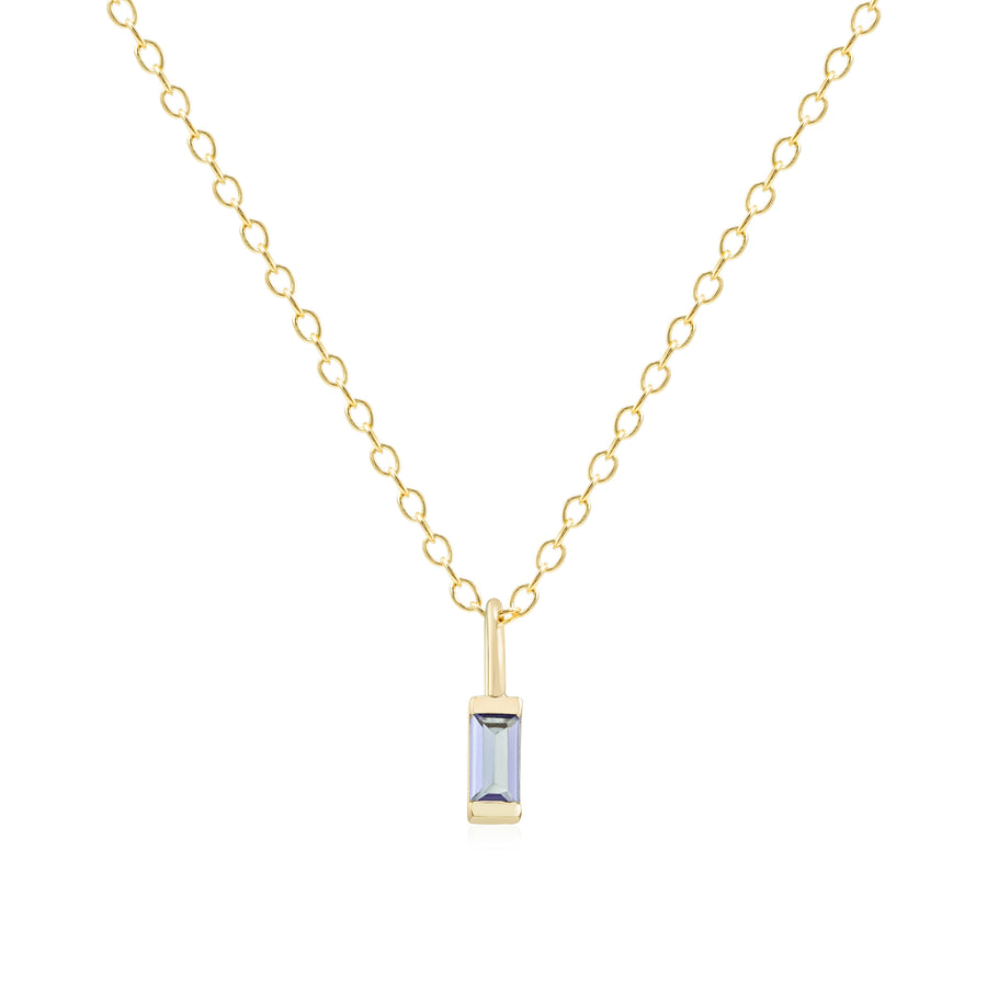 February Gold Birthstone Charm Necklace