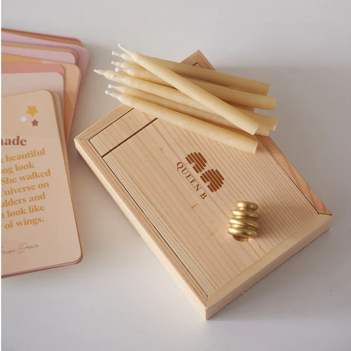 Queen B - Mindfulness Kit with brass candle holder
