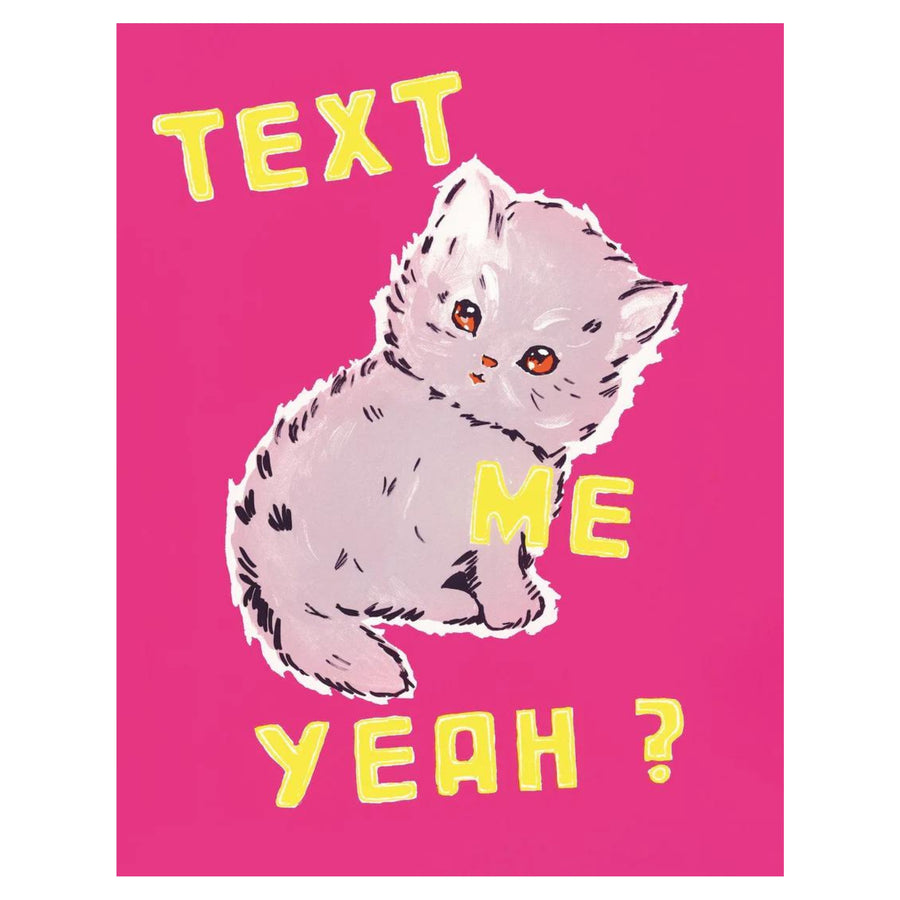 Text Me Yeah Tea Towel by Magda Archer