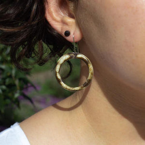 Leopard Hoop Handmade Ceramic Earrings