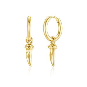 Gold Tiny Chilli Hoops Earrings