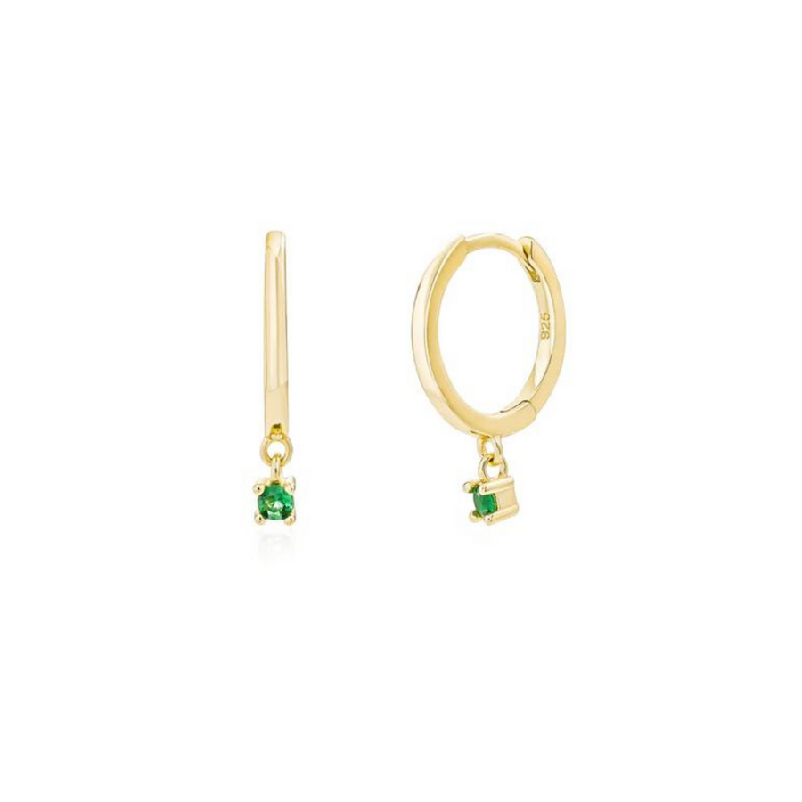Emerald Drop Tear Earrings