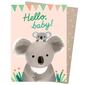 Eco Friendly Greeting Card - Hello Baby Koala