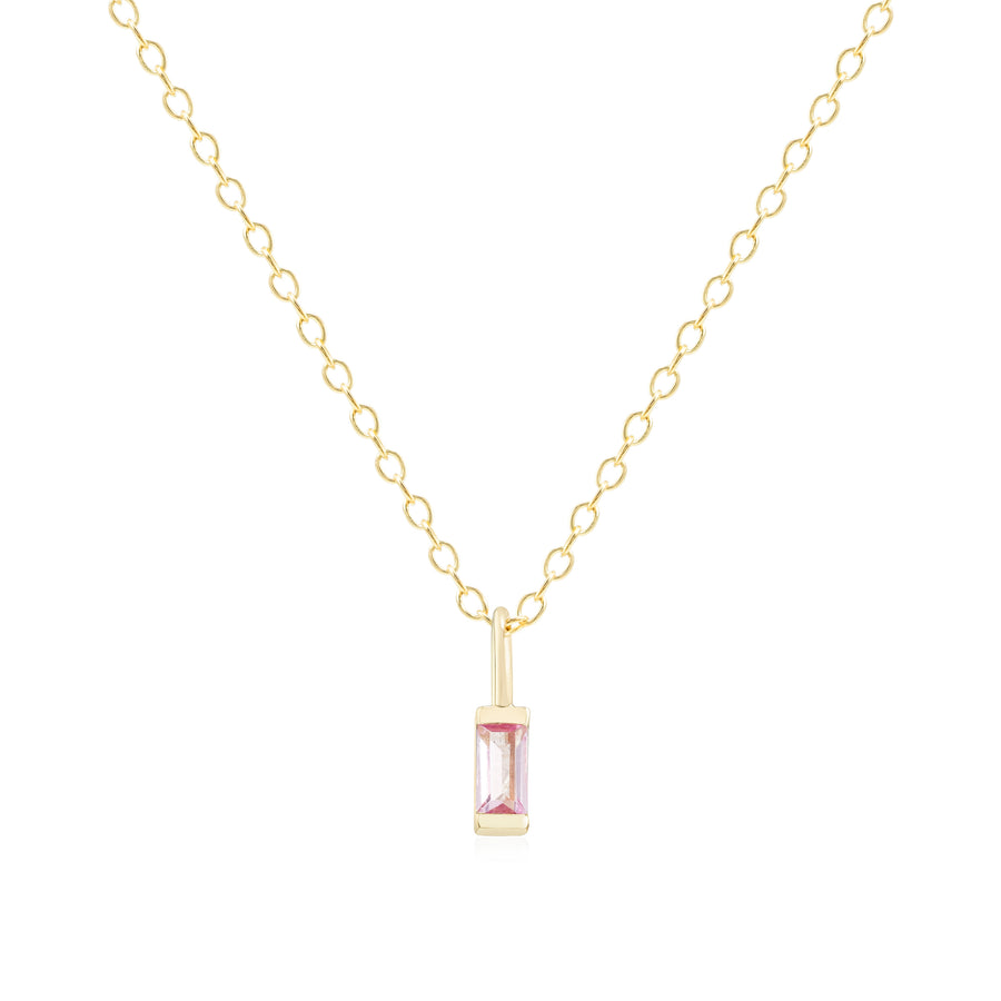 June Gold Birthstone Charm Necklace