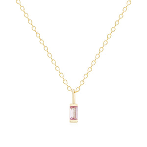 October Gold Birthstone Charm Necklace