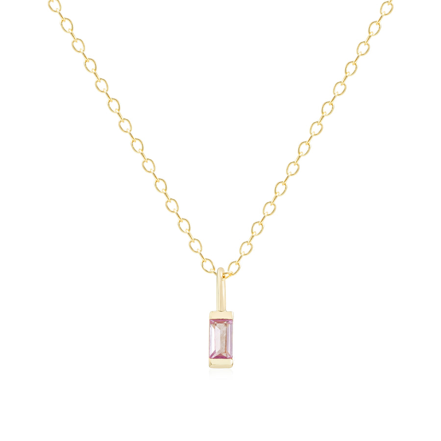 October Gold Birthstone Charm Necklace