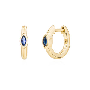Sapphire Marquise Hoops