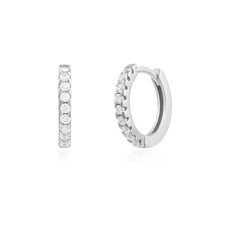 Silver CZ  Sparkling Hoops